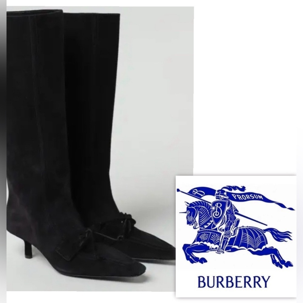 Burberry Storm 50mm suede boots in black NWT - Picture 1 of 12